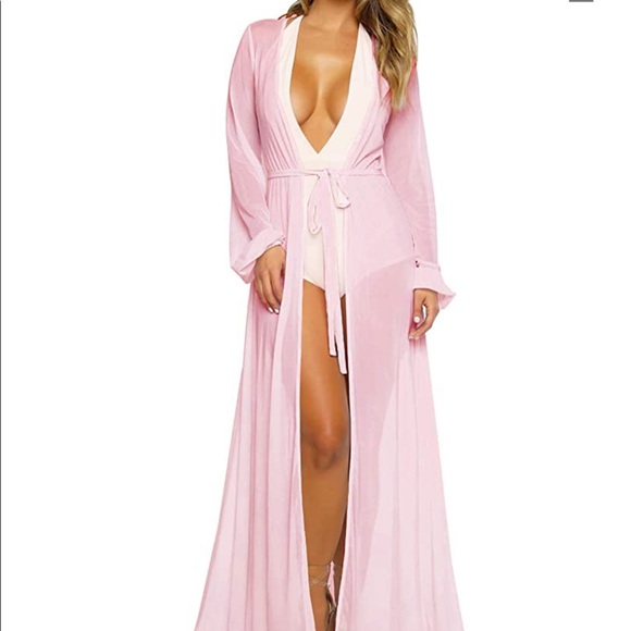 Old Hollywood duster long robe sophisticated classy boudoir lingerie cover up